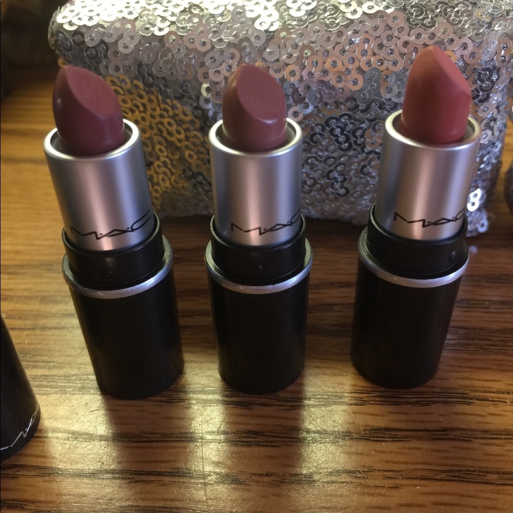Three mini Mac lipsticks